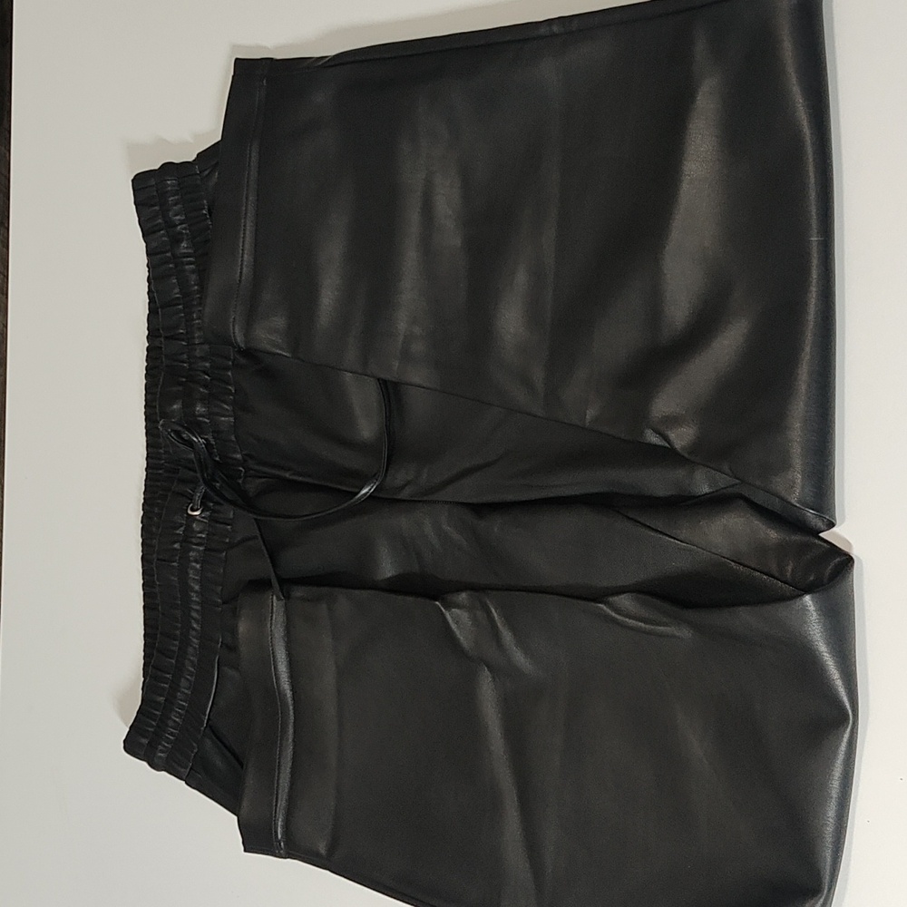 Loft blank pleather loose-fit baggie pants, size large.